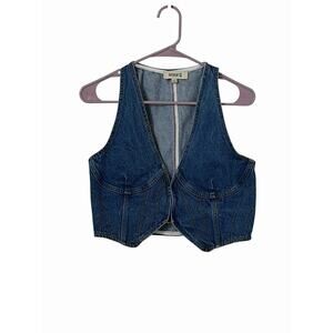 Rockin C Denim Corset Vest Western Y2K Fitted Crop Top Medium